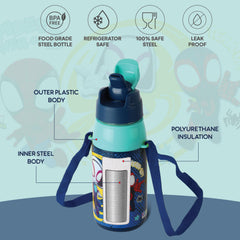 Era 3D Design Insulated Kids Water Bottle, 400ml Web Warriors