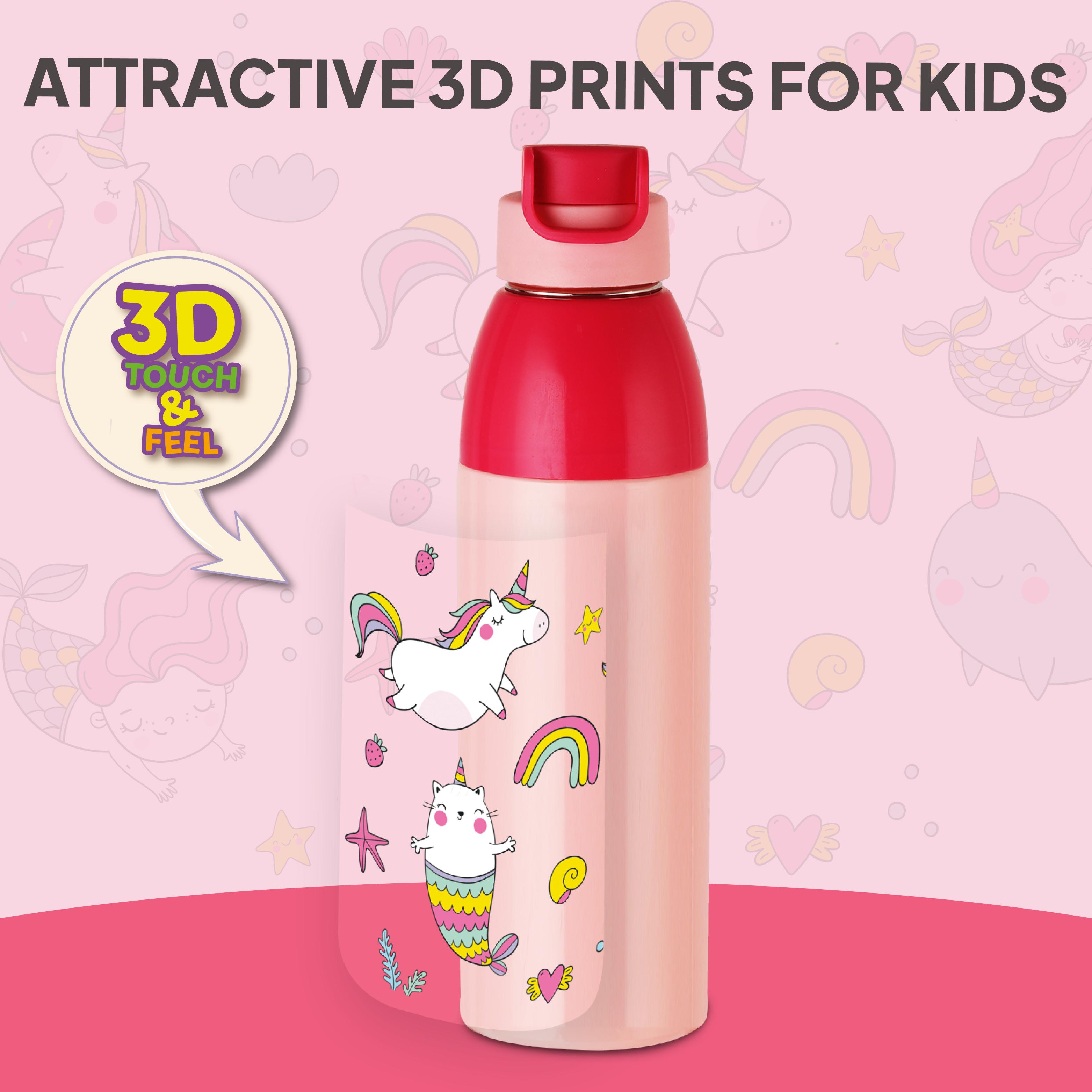 Uranus 3D Design Insulated Kids Water Bottle, 600ml Pink Parade
