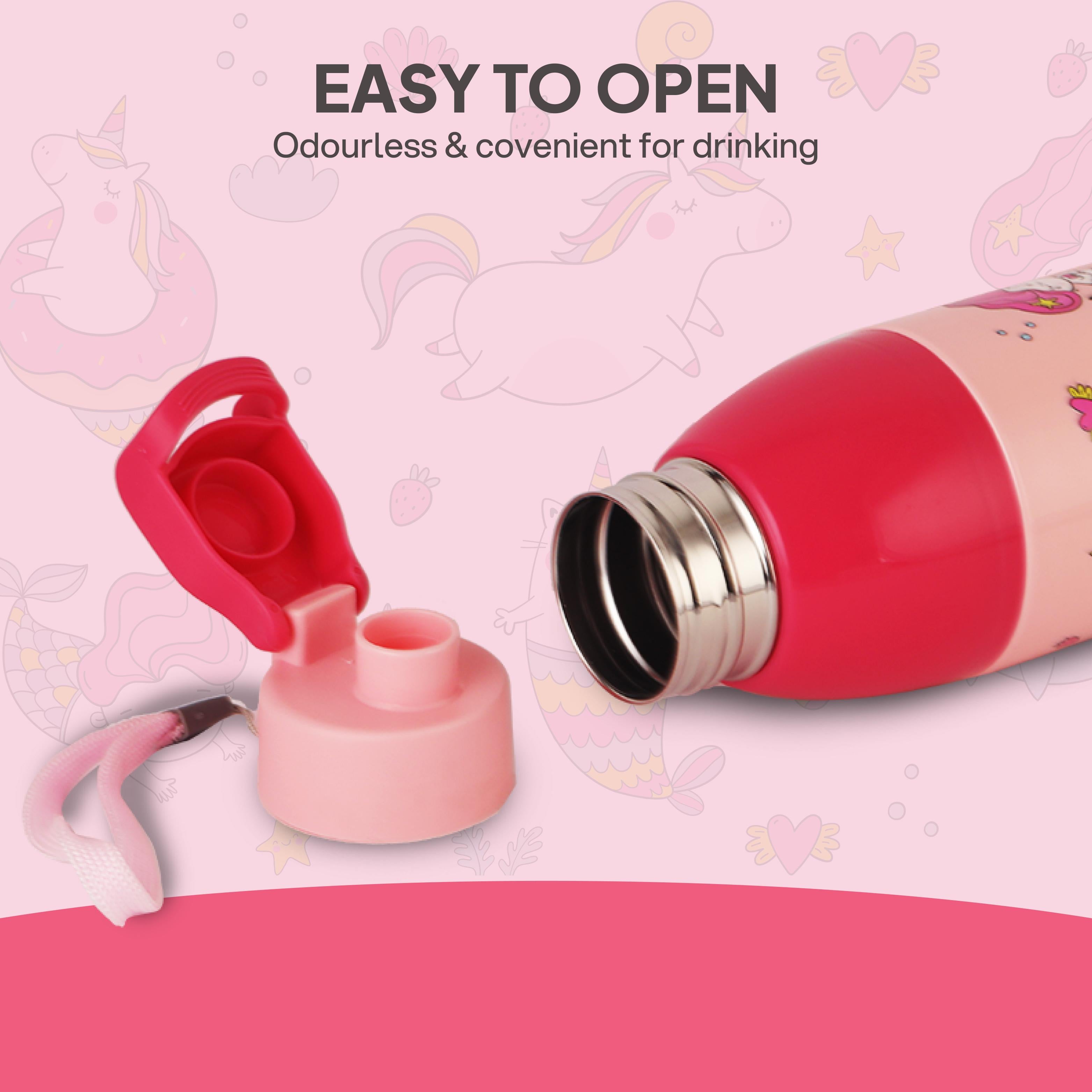 Uranus 3D Design Insulated Kids Water Bottle, 600ml Pink Parade