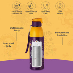 Uranus 3D Design Insulated Kids Water Bottle, 600ml Wild Wheels