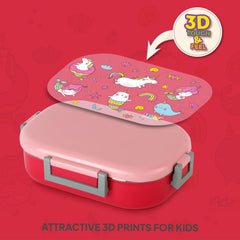 Apollo 3D Design Insulated Kids Lunch Box, 700ml Pink Parade