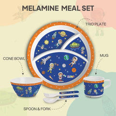 Cosmic Explorer Kids Melamine Meal, Set of 5 Trioplate
