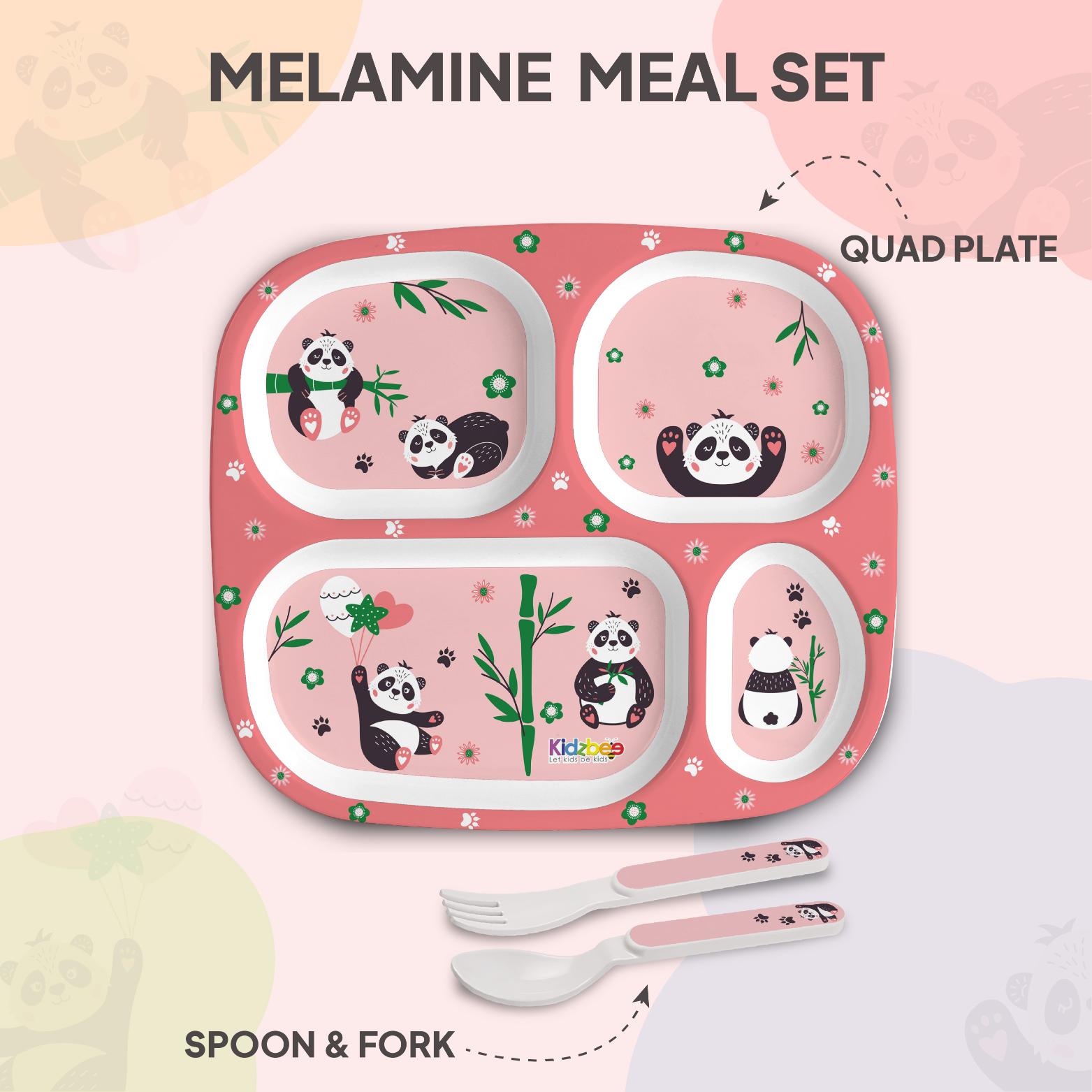 Bamboo Buddies Kids Melamine Meal, Set of 3 Quadmeal