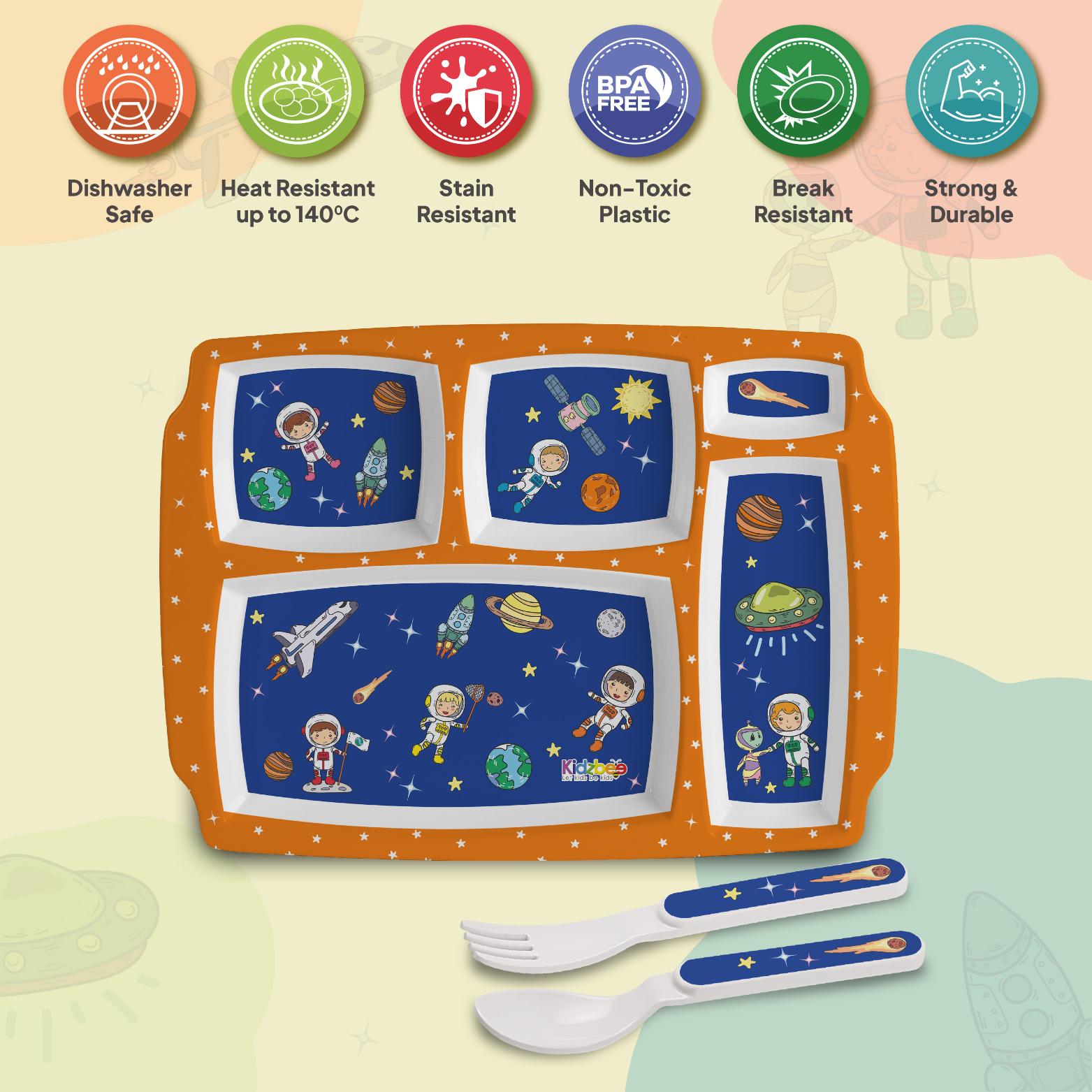 Cosmic Explorer Blue Kids Melamine Meal, Set of 3 Pentameal