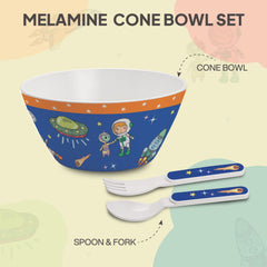 Cone Kids Melamine Bowl, Set of 3 Cosmic Explorer