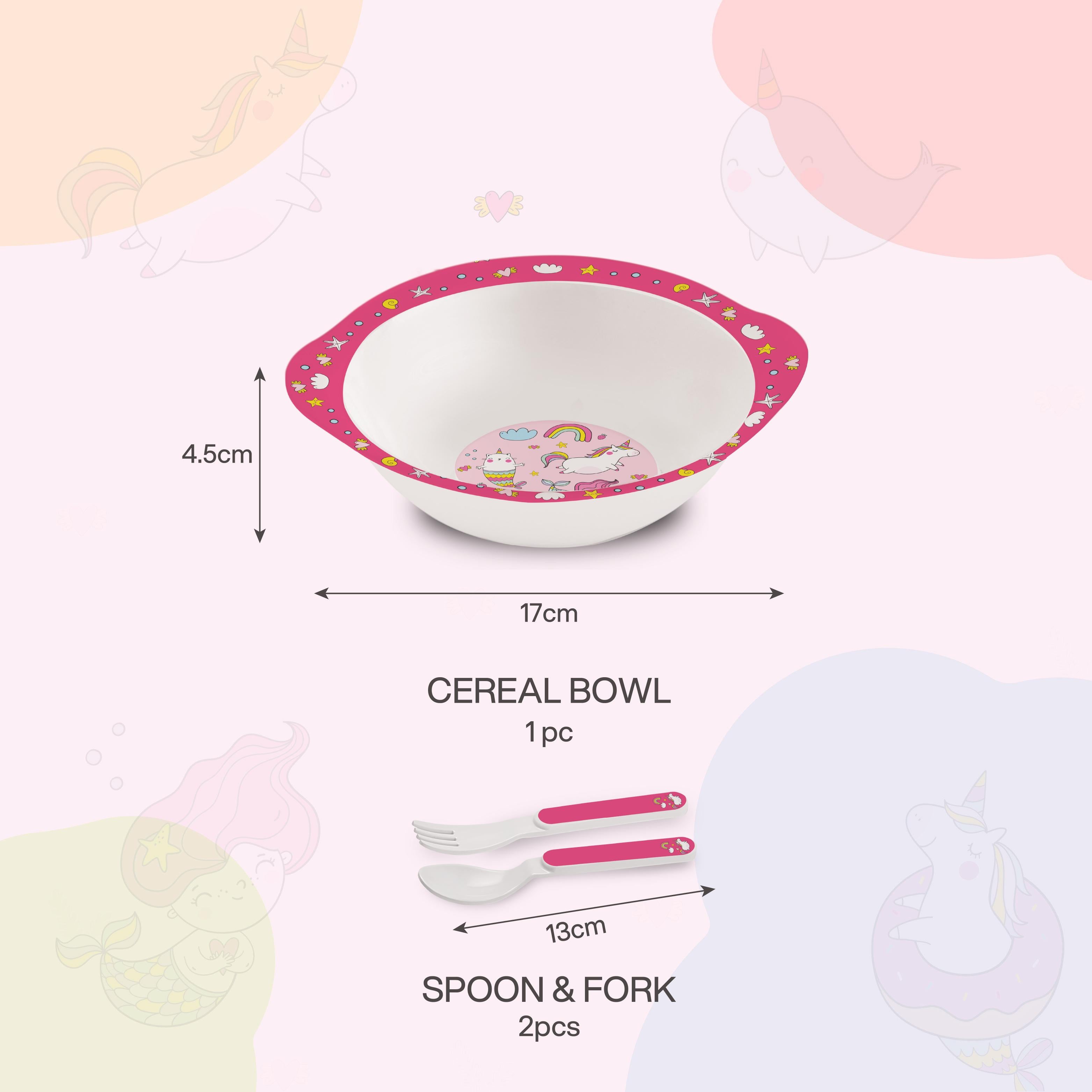 Cereal Kids Melamine Bowl, Set of 3 Pink Parade