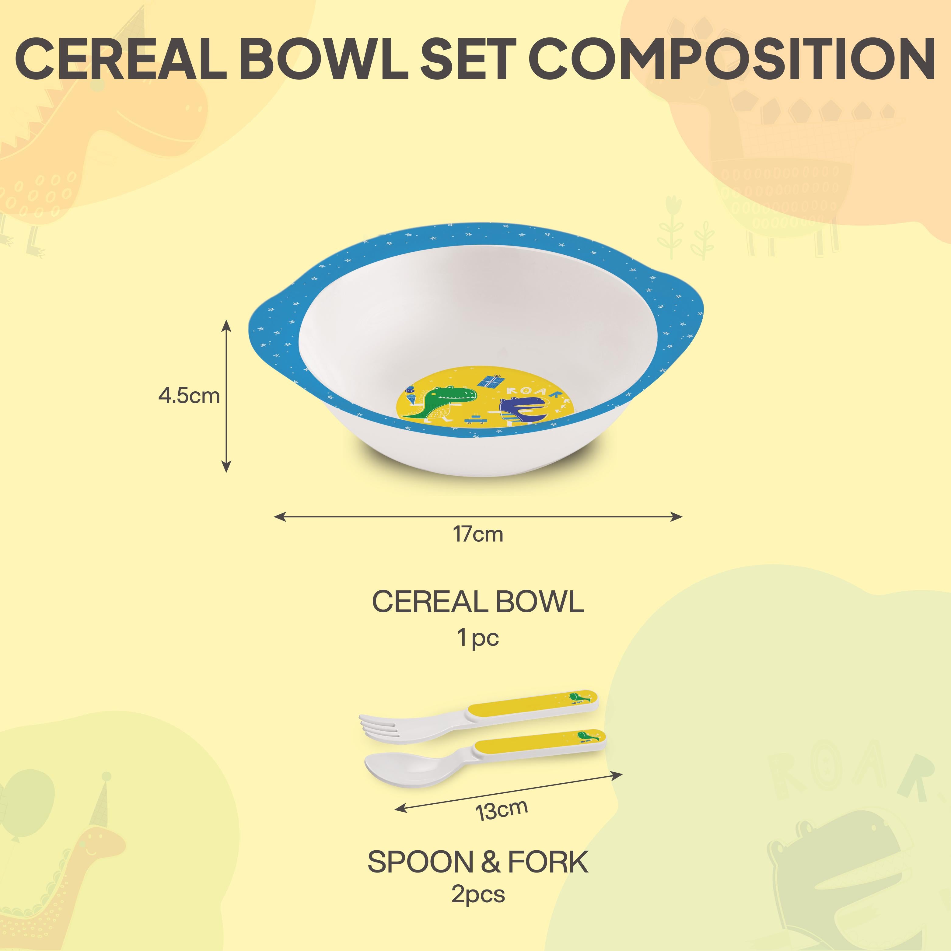 Cereal Kids Melamine Bowl, Set of 3 Dino Party