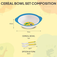 Cereal Kids Melamine Bowl, Set of 3 Dino Party