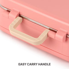 Pioneer Insulated Inner Steel Lunch Box with Fork and Spoon Pink
