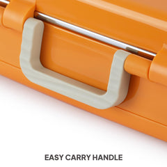 Pioneer Insulated Inner Steel Lunch Box with Fork and Spoon Orange