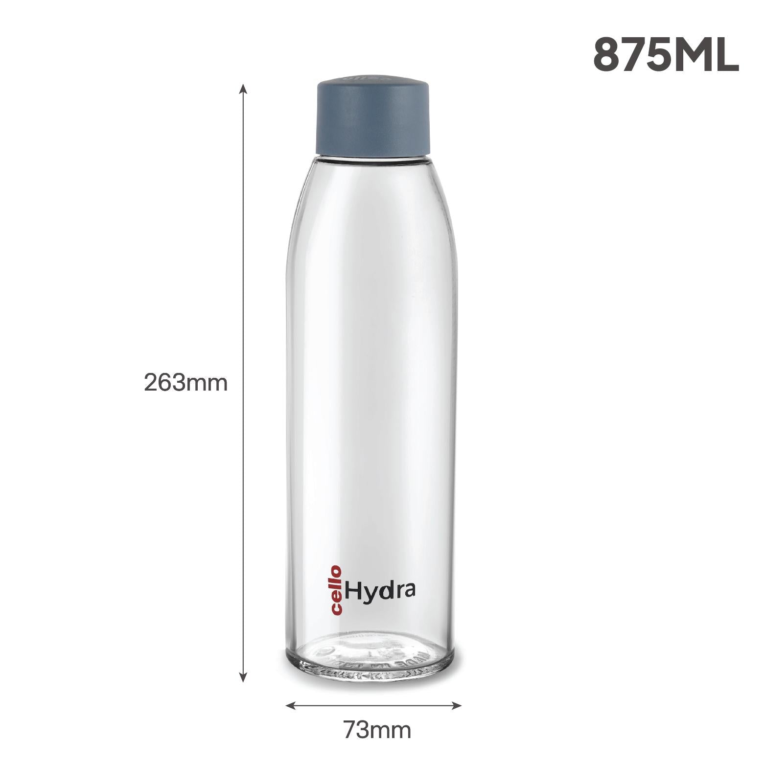 Hydra Glass Bottle 900ml Grey