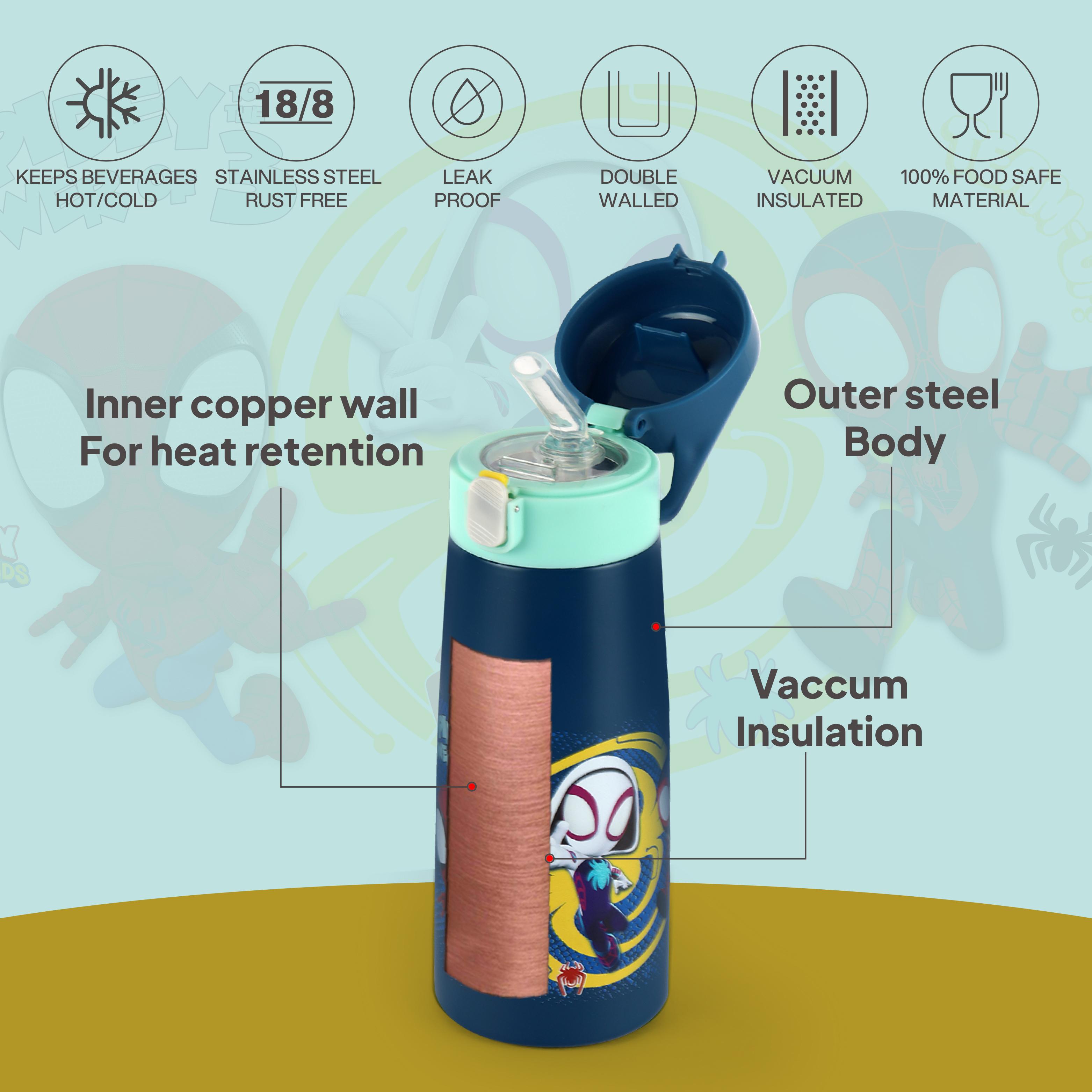 Gulp 3D Touch & Feel One Click Push Thermosteel Flask, 490 ml Web Warriors