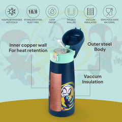 Gulp 3D Touch & Feel One Click Push Thermosteel Flask, 490 ml Web Warriors