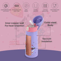 Gulp 3D Touch & Feel One Click Push Thermosteel Flask, 490 ml Cuddle Buddies