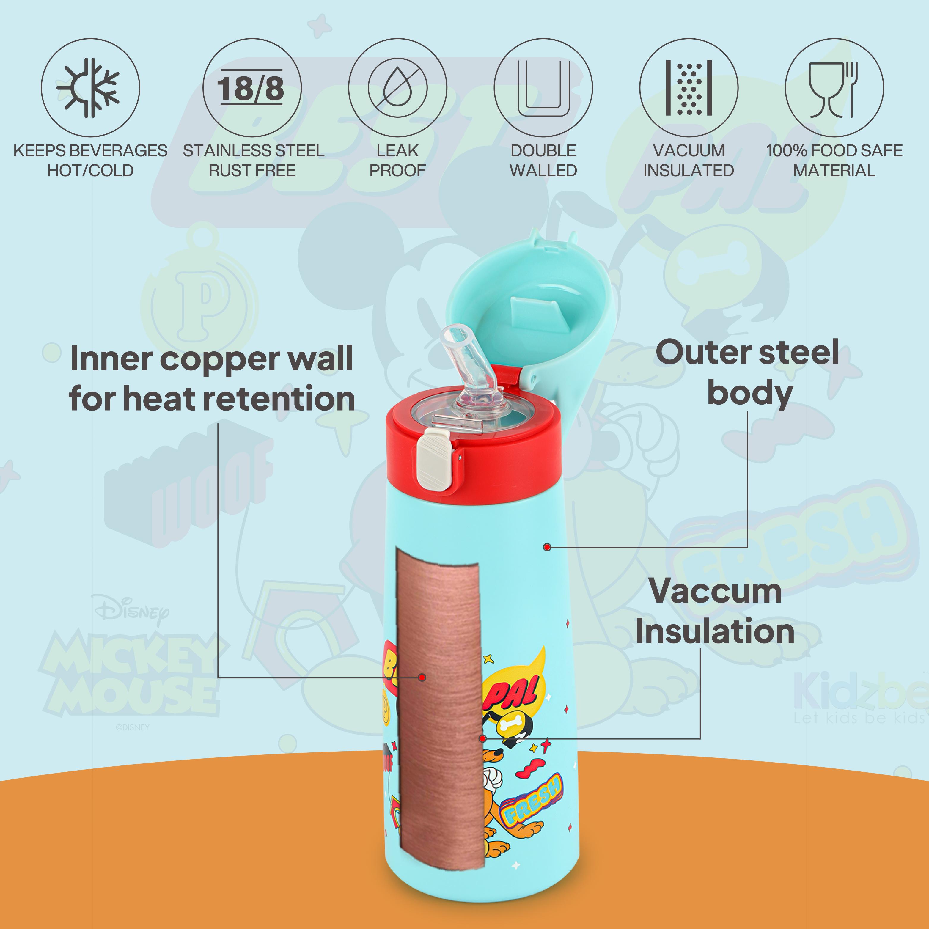 Gulp 3D Touch & Feel One Click Push Thermosteel Flask, 490 ml Best Pals