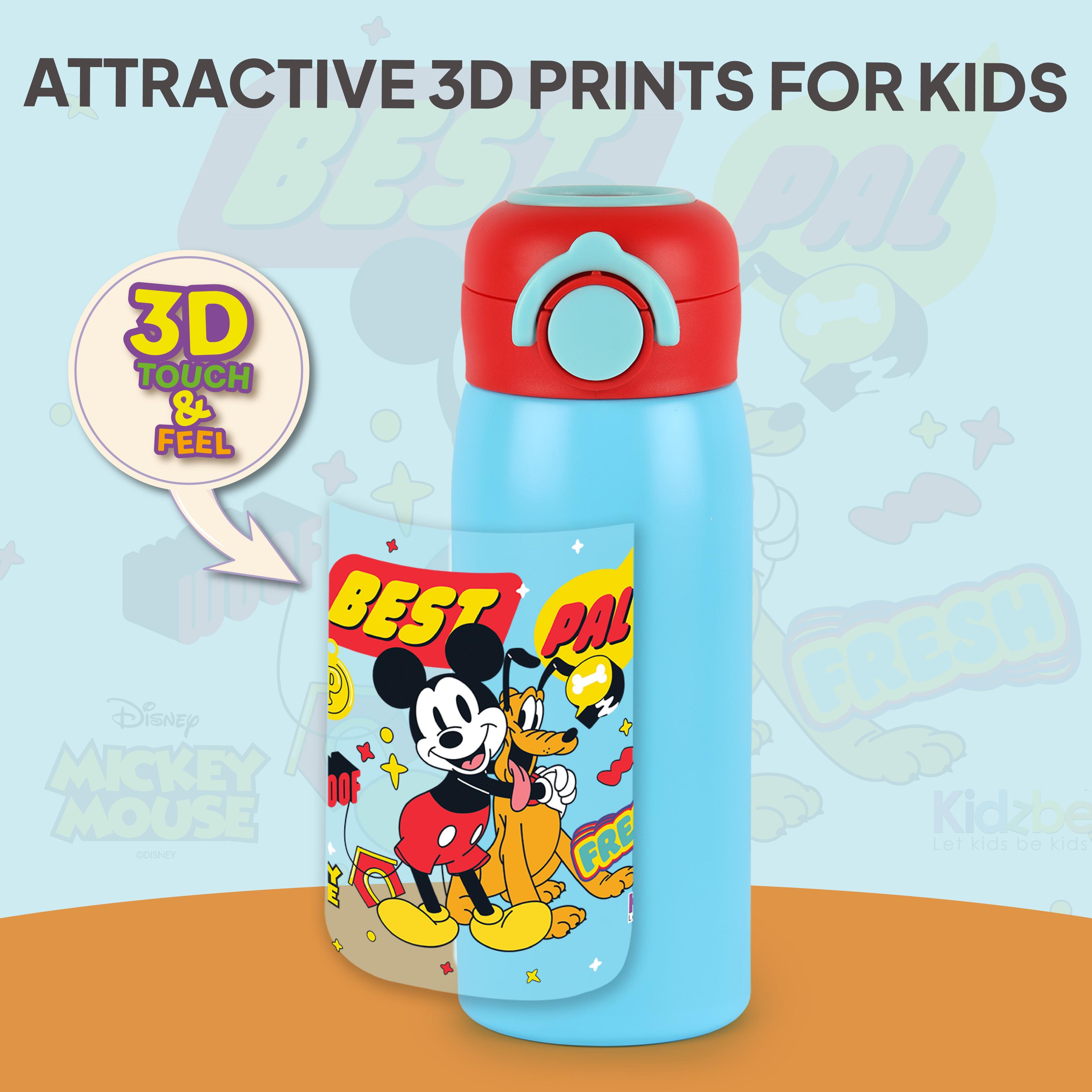 Giggle 3D Touch & Feel Sipper Thermosteel Flask, 380 ml Best Pals