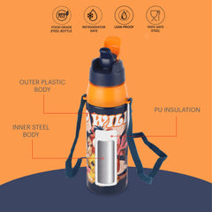 Era 3D Design Insulated Kids Water Bottle, 520ml Lion King