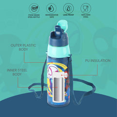 Era 3D Design Insulated Kids Water Bottle, 520ml Web Warriors