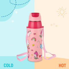 Era 3D Design Insulated Kids Water Bottle, 520ml Pink Parade