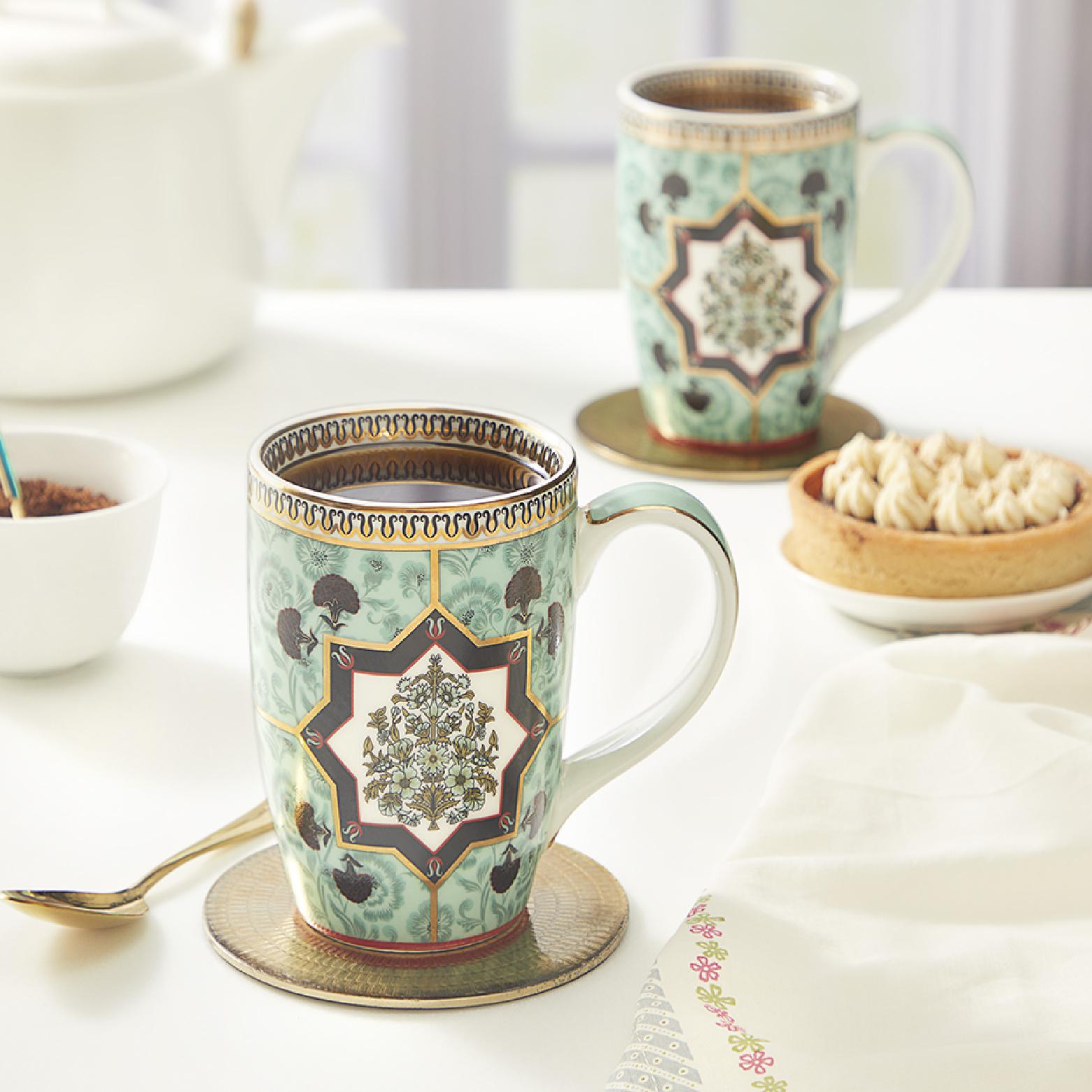 Buta Green Mug, Mirage Series, Set of 2