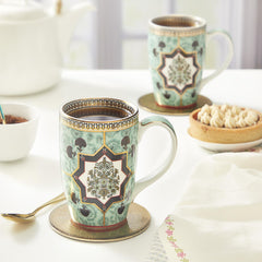 Buta Green Mug, Mirage Series, Set of 2