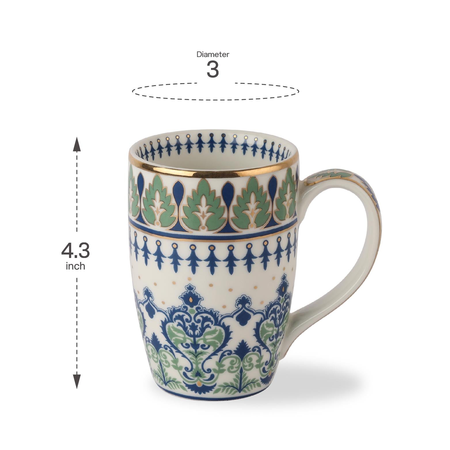 Classic Chakri Mug, Mirage Series, Set of 2
