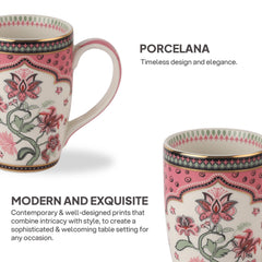 Chitrakala White Mug, Mirage Series, Set of 2