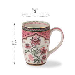 Chitrakala White Mug, Mirage Series, Set of 2