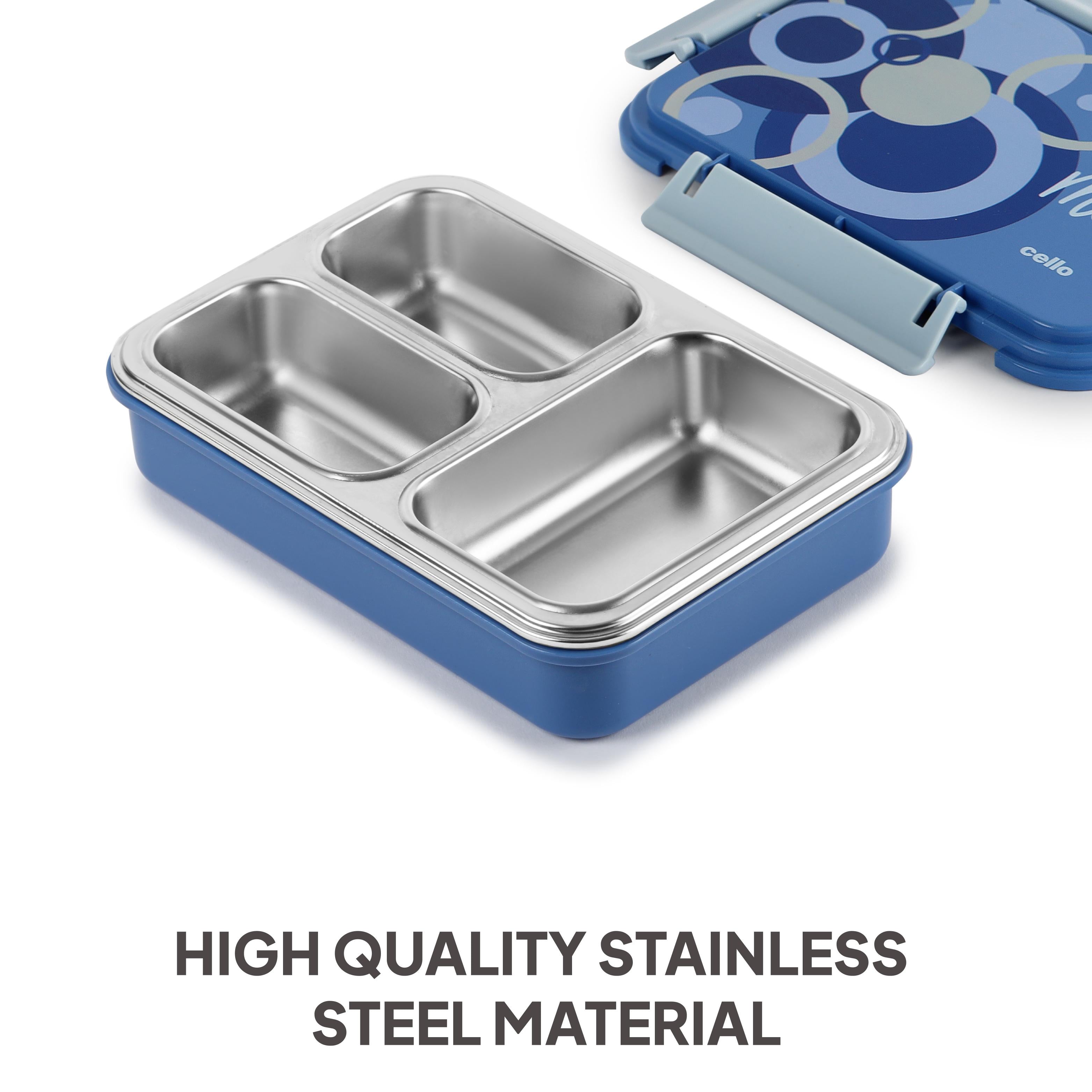 Zoom Insulated Inner Steel Lunch Box Light Blue