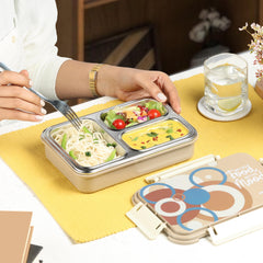 Zoom Insulated Inner Steel Lunch Box Light Brown