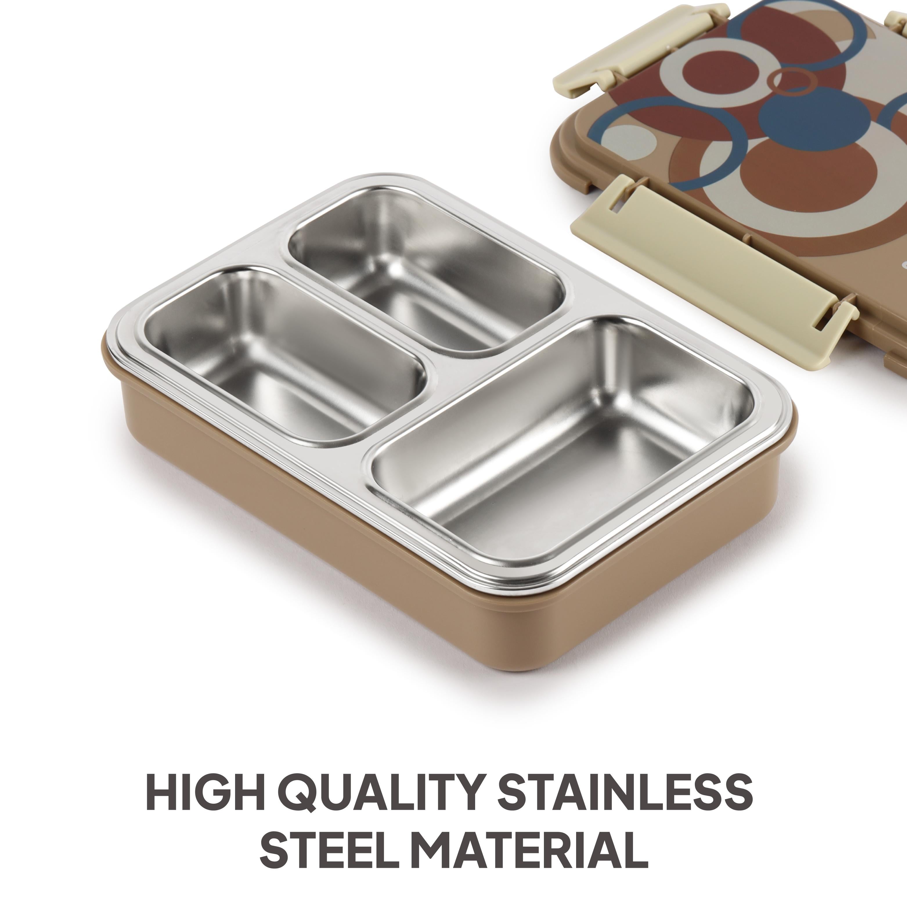 Zoom Insulated Inner Steel Lunch Box Light Brown