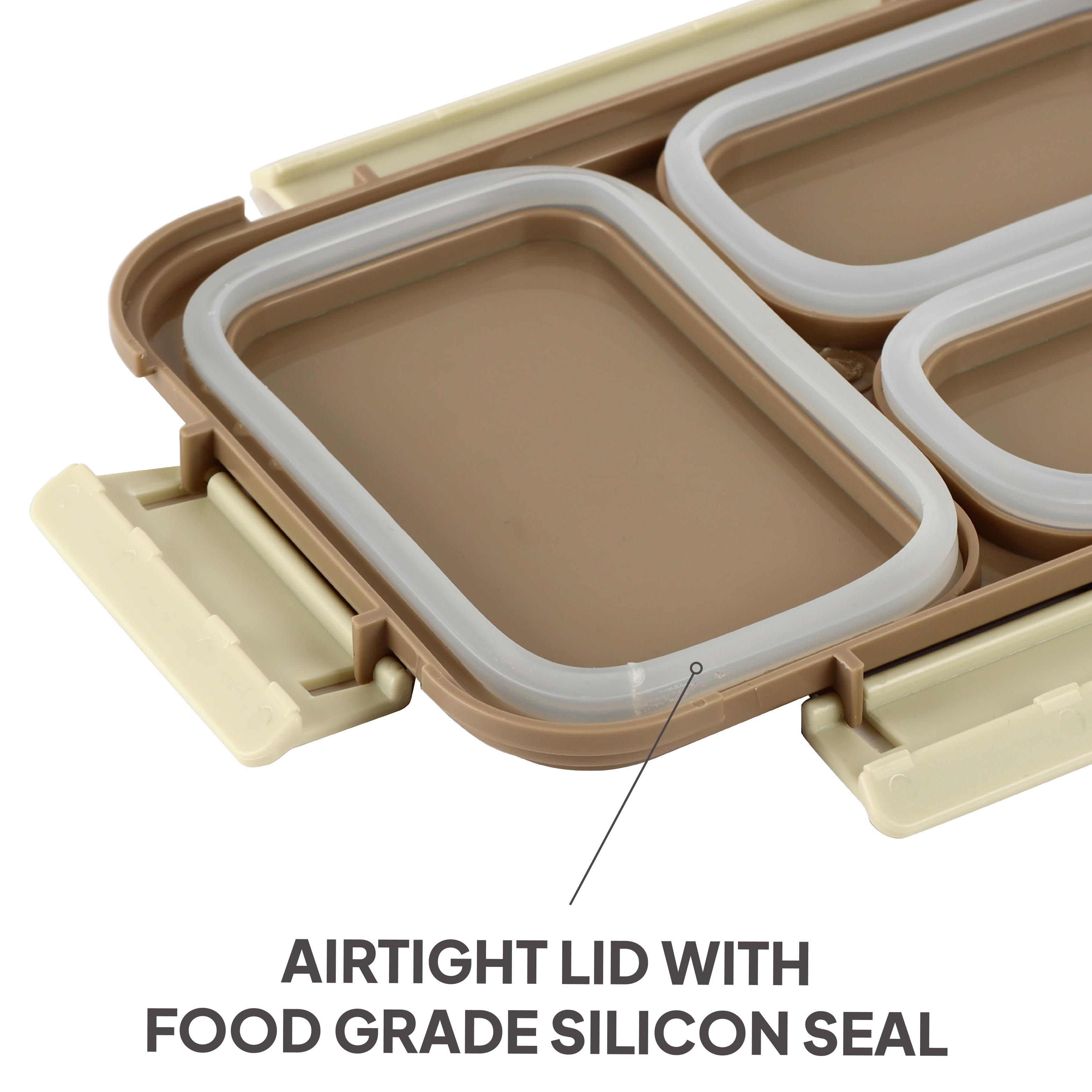 Zoom Insulated Inner Steel Lunch Box Light Brown