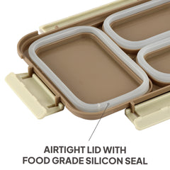 Zoom Insulated Inner Steel Lunch Box Light Brown