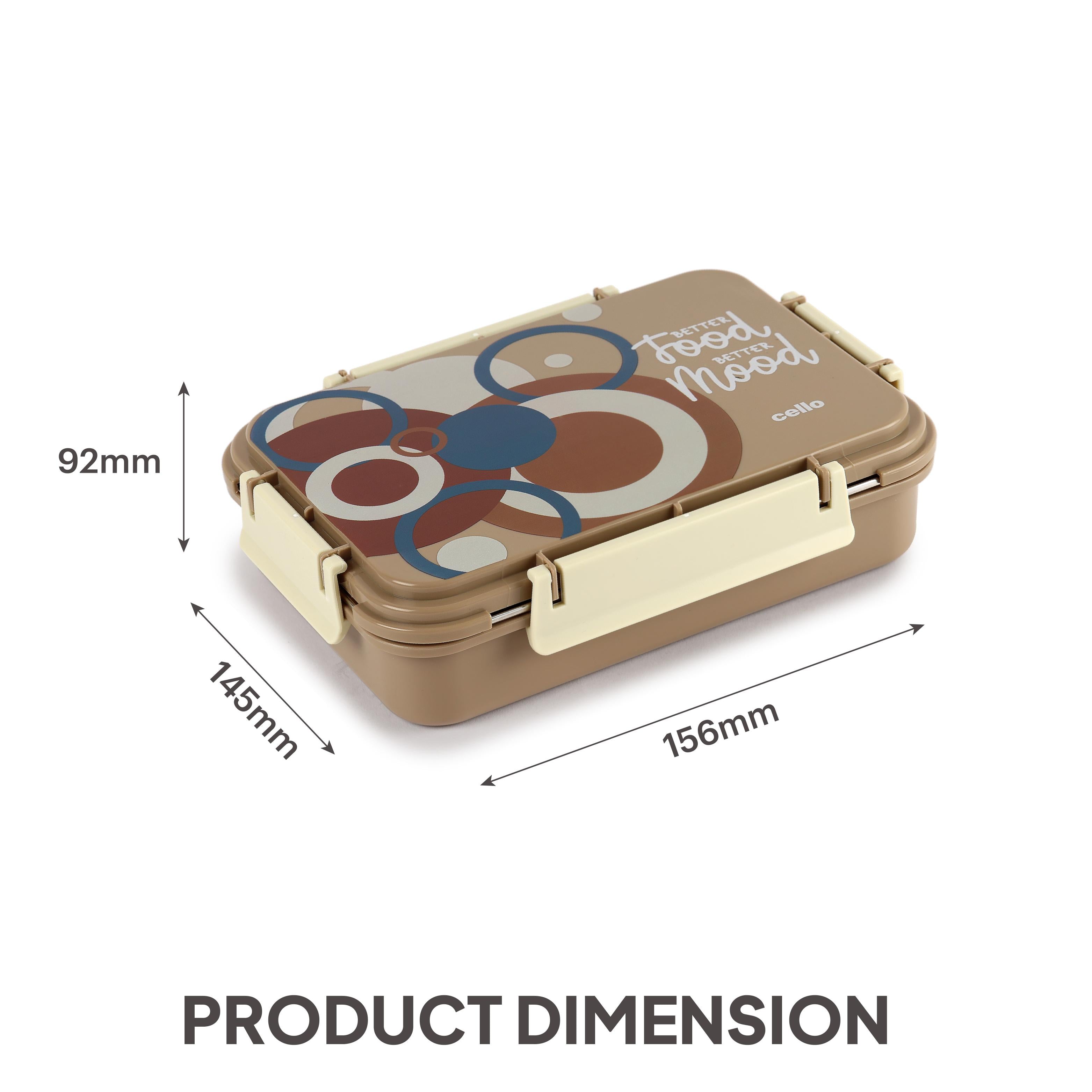 Zoom Insulated Inner Steel Lunch Box Light Brown