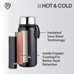 Glitz Thermosteel Flask, 300 ml Black
