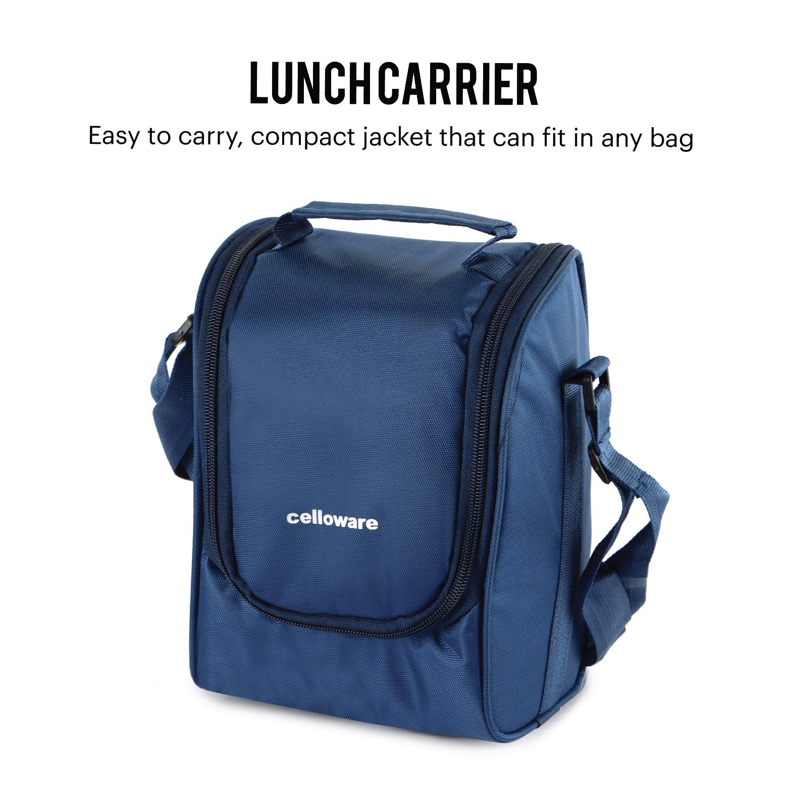 All In One Insulated Inner Steel Lunch Box, Set of 5, Blue Blue