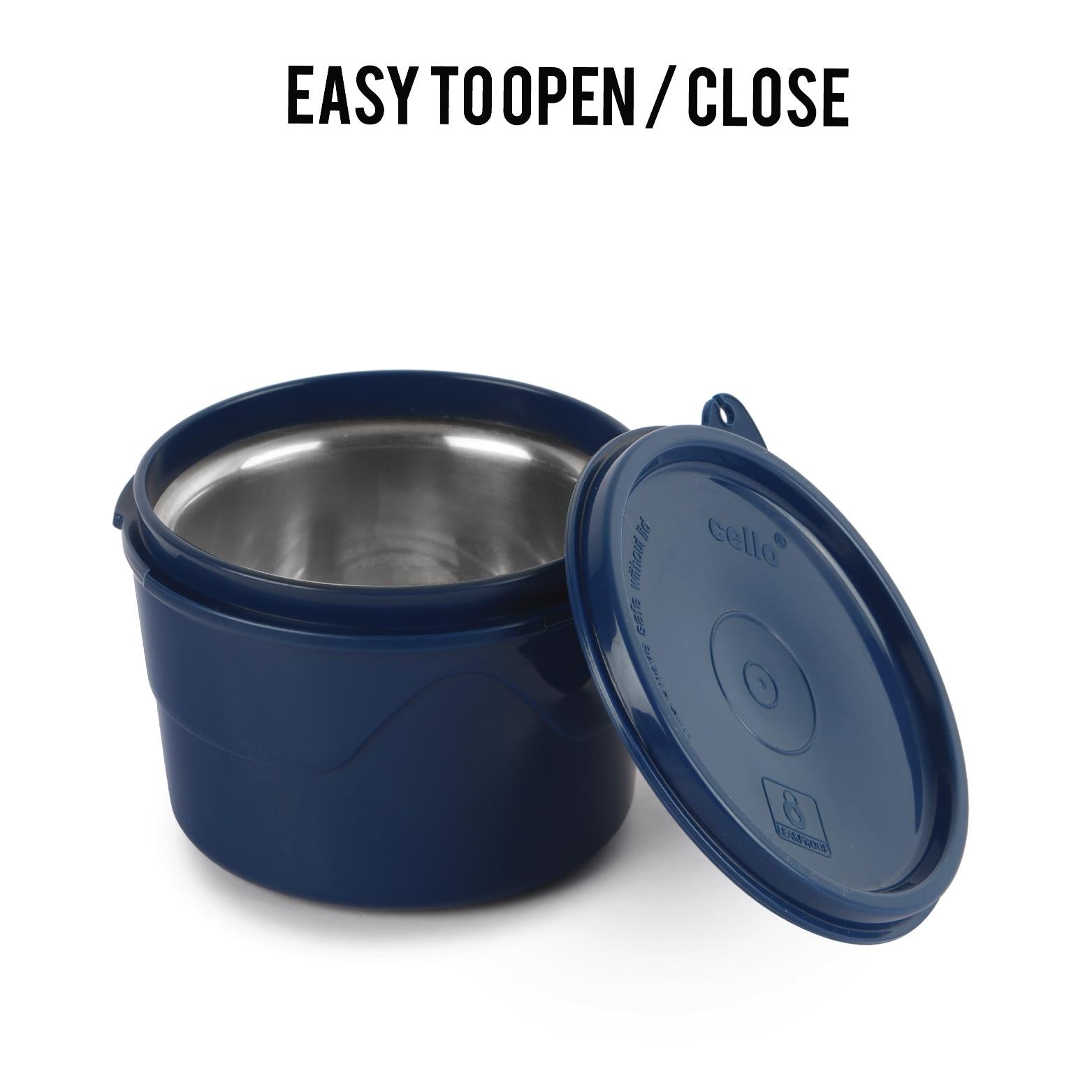 All In One Insulated Inner Steel Lunch Box, Set of 5, Blue Blue