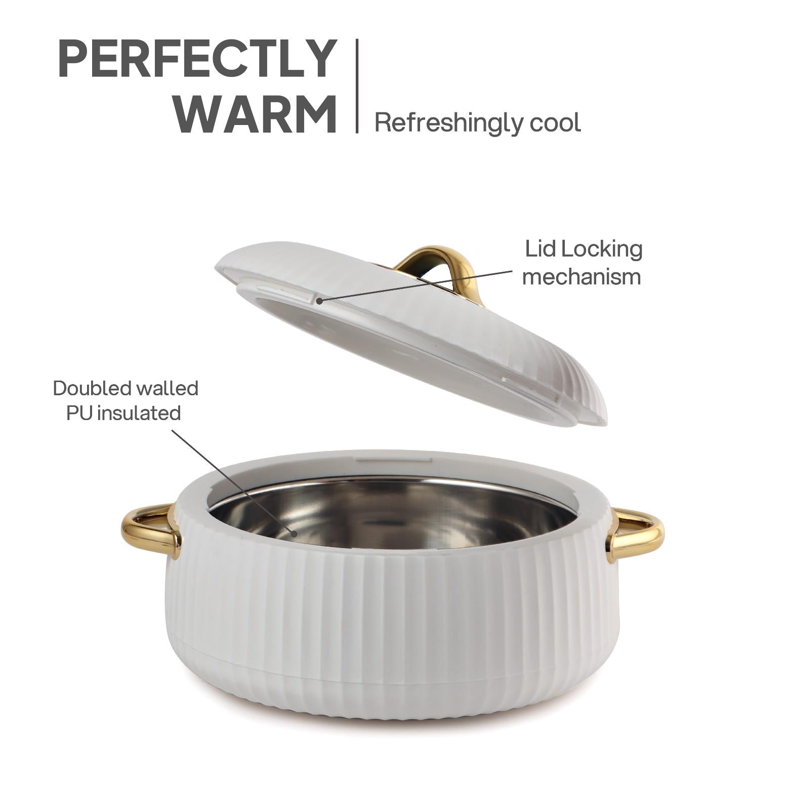 Aurum Insulated Casserole, 1500ml White / 1500ml