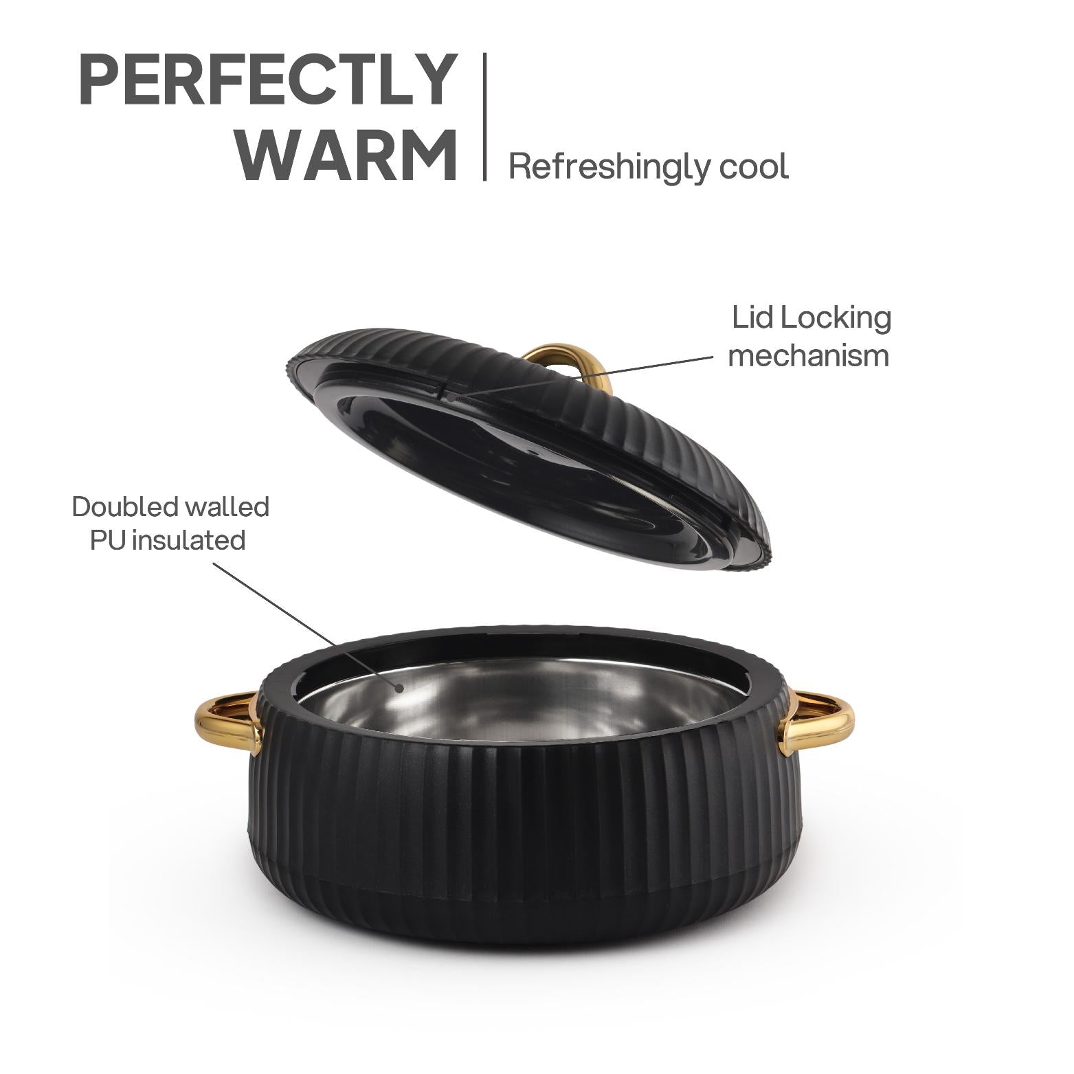 Aurum Insulated Casserole, 1500ml Black / 1500ml