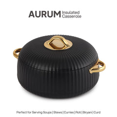 Aurum Insulated Casserole, 1500ml Black / 1500ml