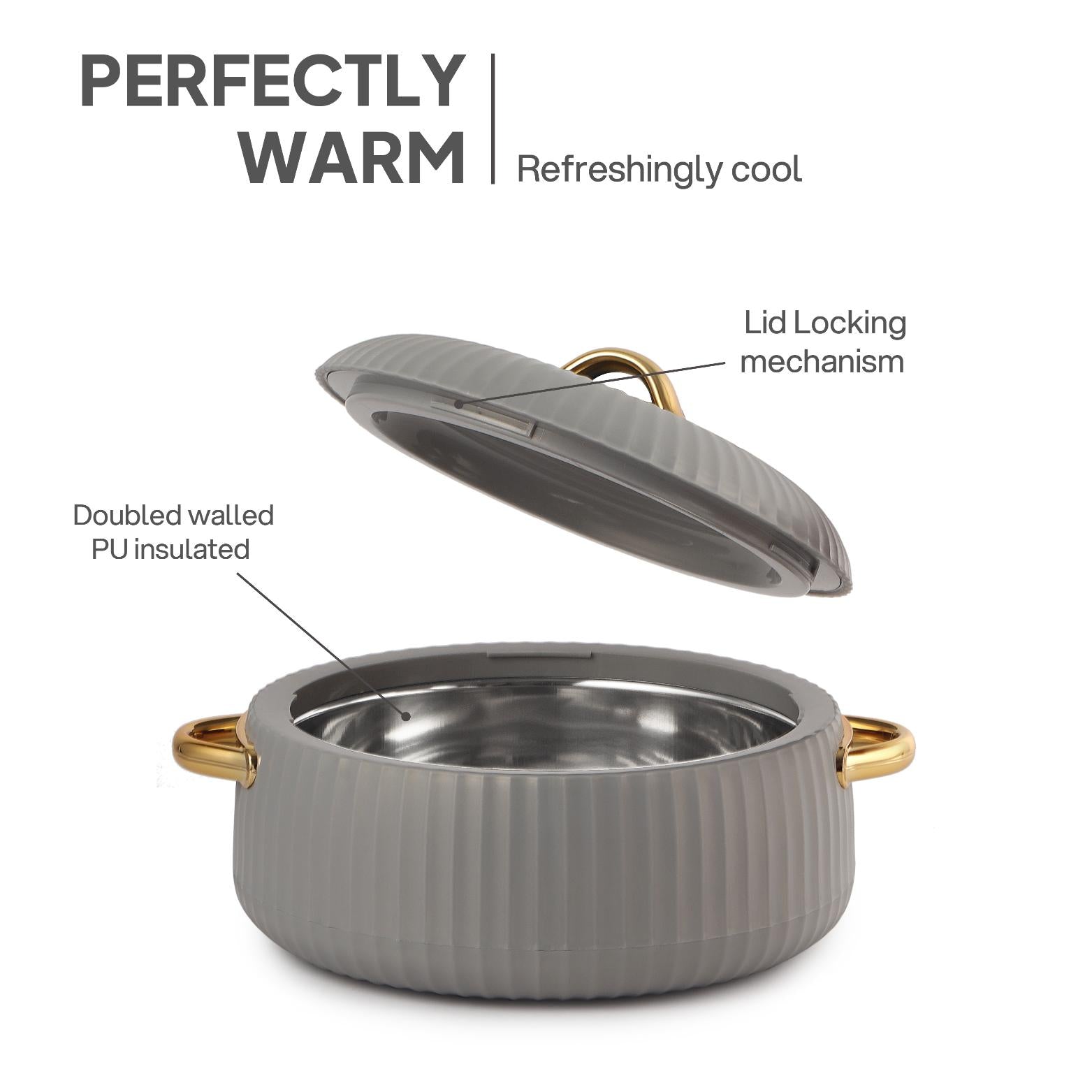 Aurum Insulated Casserole, 1500ml Grey / 1500ml