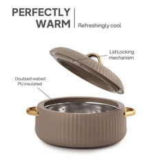 Aurum Insulated Casserole, Set of 3, 1000ml+1000ml+1500ml Brown / 1000ml+1000ml+1500ml