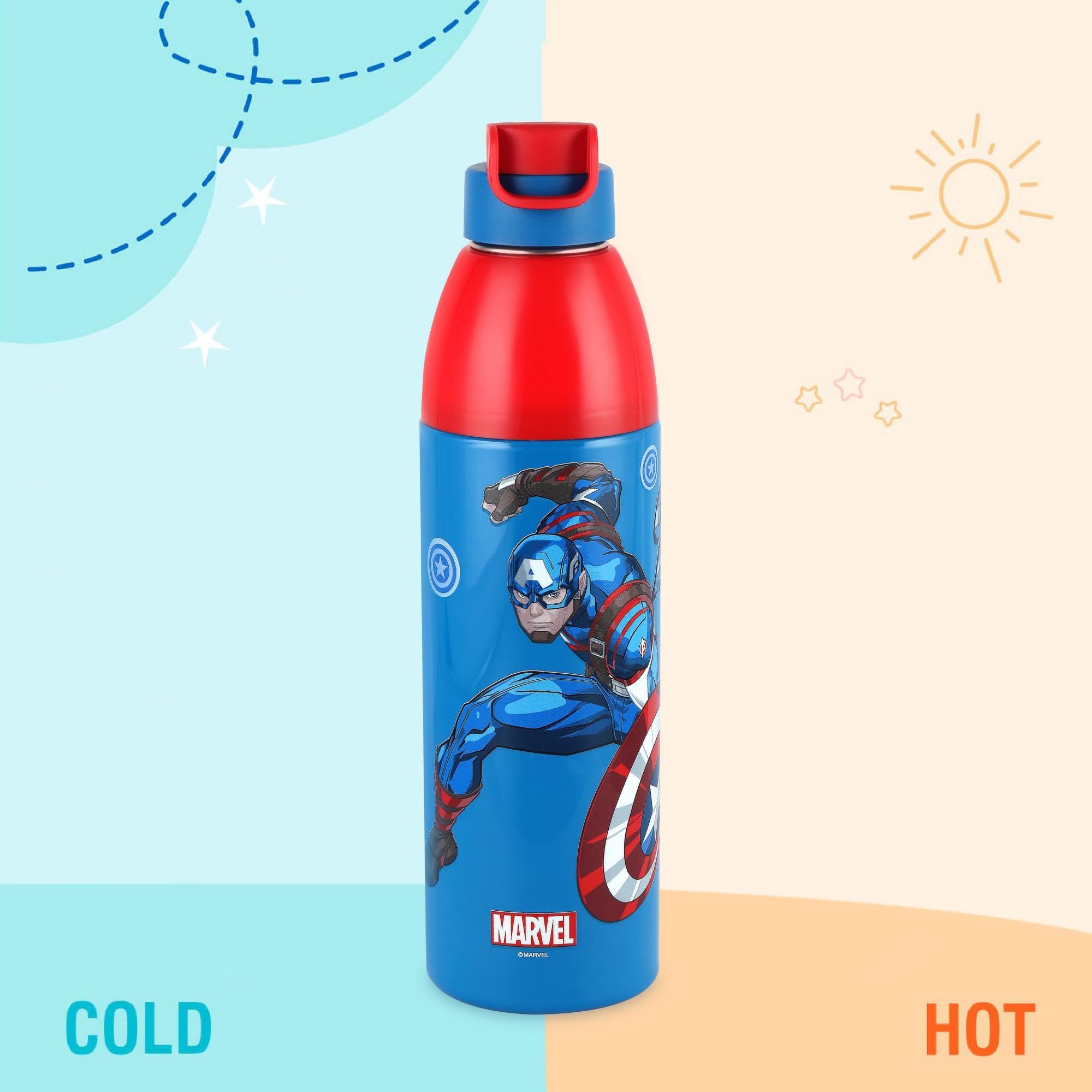 Uranus 3D Design Insulated Kids Water Bottle, 680ml Captain America