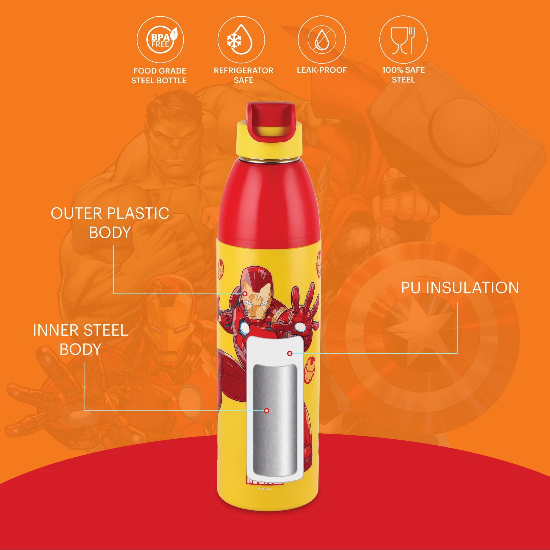 Uranus 3D Design Insulated Kids Water Bottle, 680ml Iron Man