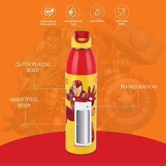 Uranus 3D Design Insulated Kids Water Bottle, 680ml Iron Man