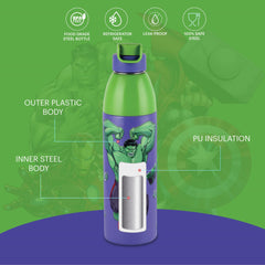 Uranus 3D Design Insulated Kids Water Bottle, 680ml Hulk Smash