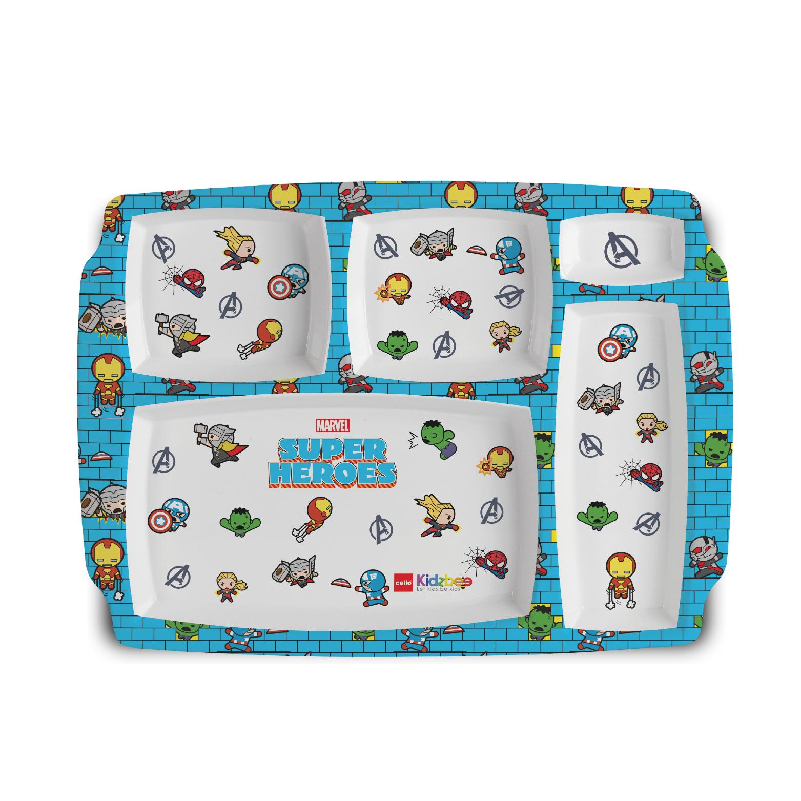 Pentameal Kids Plate, 1 Piece Super Heroes