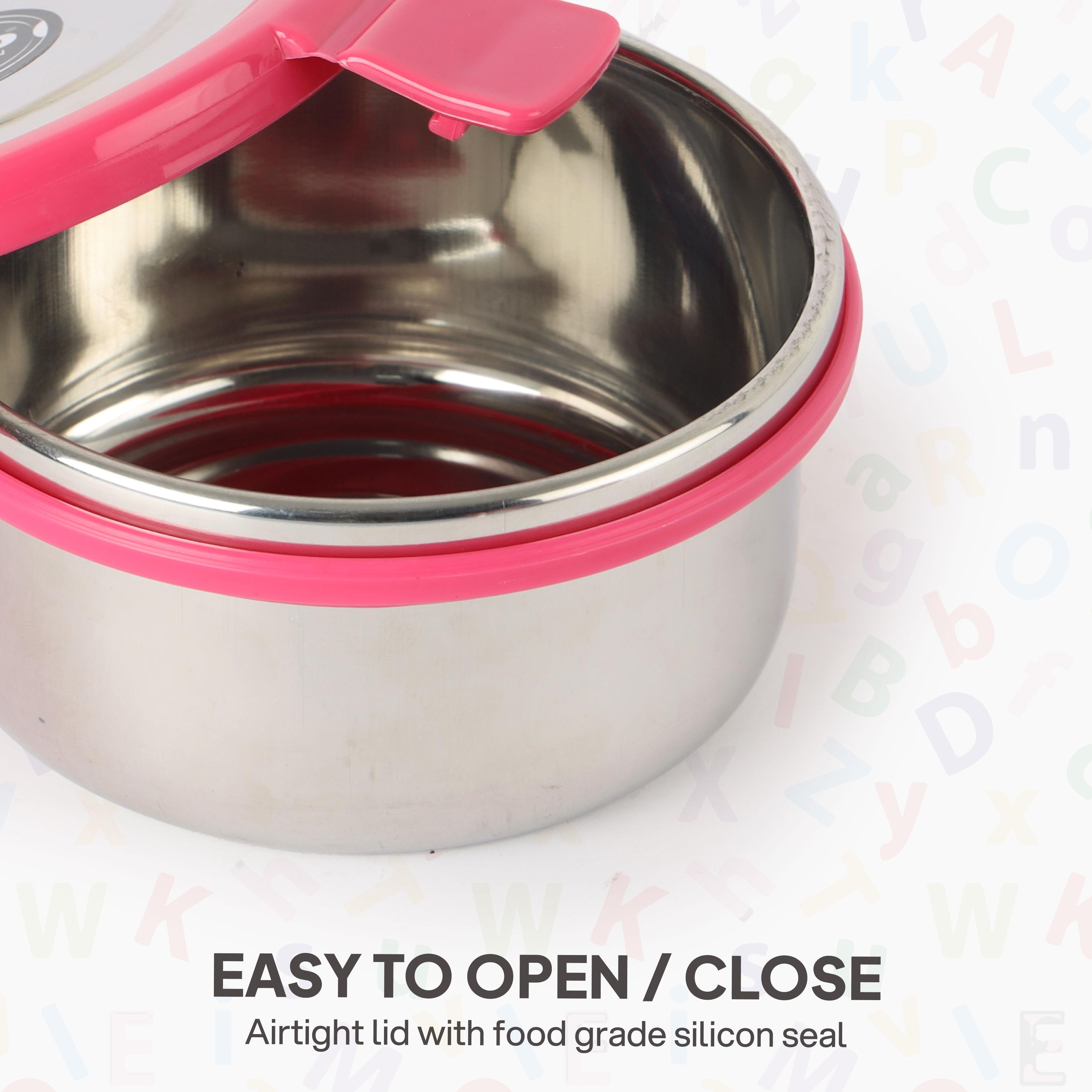 Little Lunch Kids Steel Meal Set With Jacket, 342 ml Each Pink