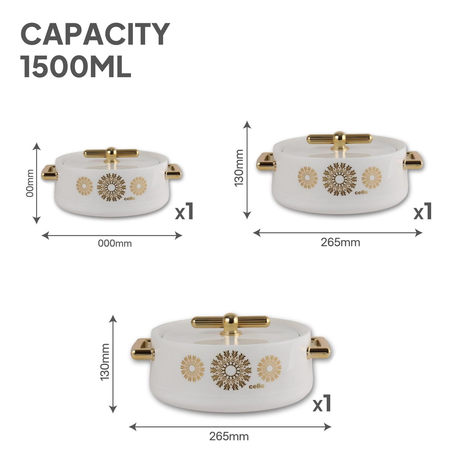 Jewel Insulated Casserole White / 3 Pc Set