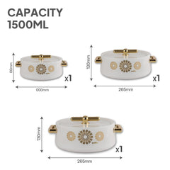 Jewel Insulated Casserole White / 3 Pc Set
